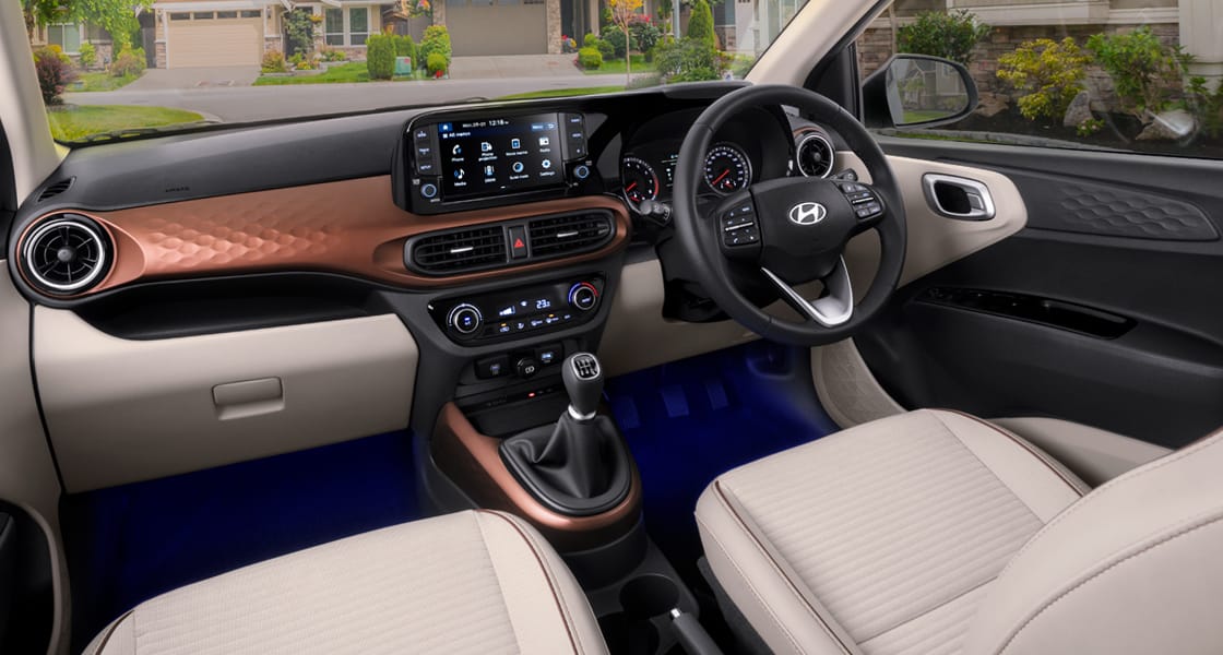 Hyundai Aura interior and dashboard
