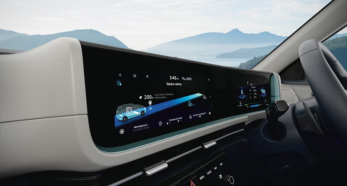 Hyundai Creta Electric dual connected screens