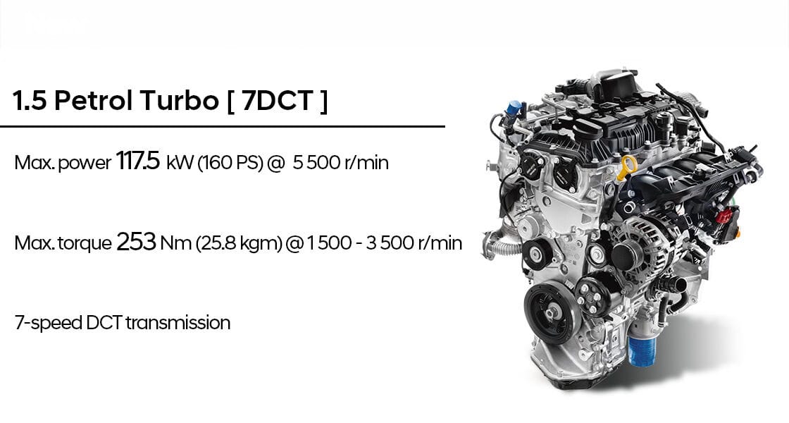 Hyundai Creta 1.5L turbo GDi petrol engine with 7-speed DCT