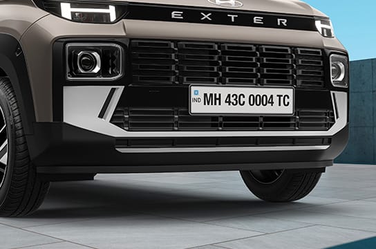 Hyundai Exter bold H-pattern radiator grille