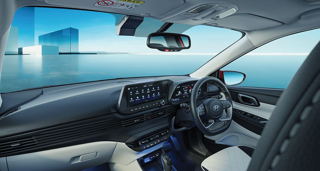 Hyundai i20 dashboard with 10.25-inch touchscreen