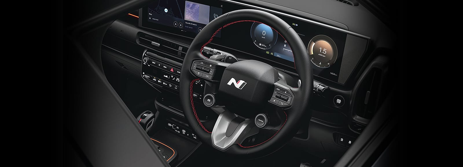Hyundai Venue N Line sports interior with red accents