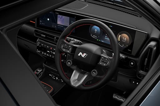 Hyundai Venue N Line N-branded steering wheel