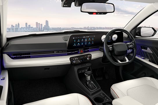 Hyundai Verna dashboard with dual integrated displays