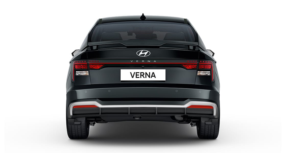 Hyundai Verna rear exterior with connected LED tail lamps